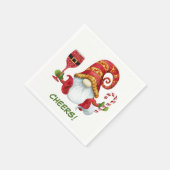 Kerstfeest Kabouter proost Servet (Hoek)