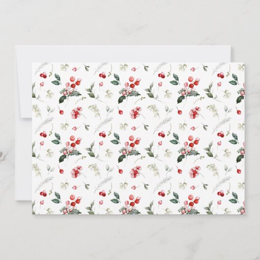 Kerstfeest Kalligrafie Elegant Rood Kaart (Achterkant)