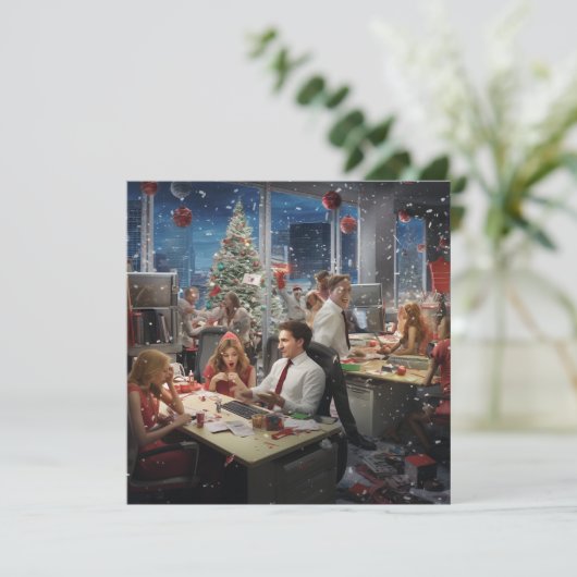 kerstfeest kantoor save the date (Staand voorkant)