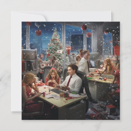 kerstfeest kantoor save the date (Voorkant)