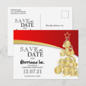 Kerstfeest Kantoor Save the Date Aankondigingskaart (Voorkant / Achterkant)