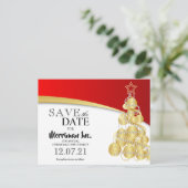 Kerstfeest Kantoor Save the Date Aankondigingskaart (Staand voorkant)