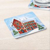 Kerstfeest Kartonnen Onderzetters (Schuin)