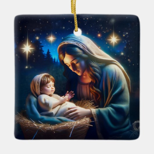 kerstfeest keramisch ornament (Voorkant)