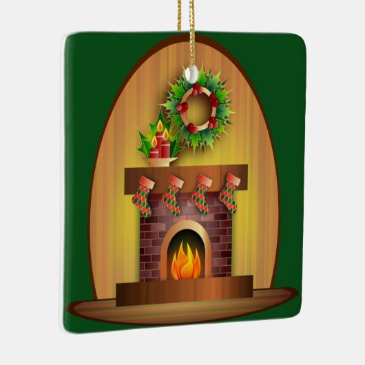 Kerstfeest Keramisch Ornament (Rechts)