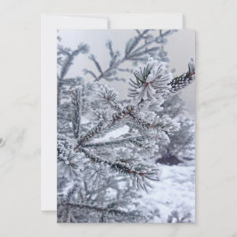 Kerstfeest, kerstboom onder de sneeuw kaart