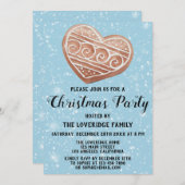 Kerstfeest Kerstfeest Hart Koekje Blauw Sneeuw Kaart (Voorkant / Achterkant)