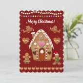 Kerstfeest kerstkrans koekjes feestdagenkaart (Staand voorkant)