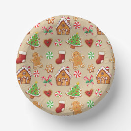 Kerstfeest Kerstkrans Koekjes Papieren Borden Kommen