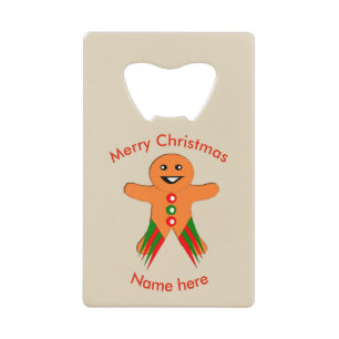 Kerstfeest Kerstkrans Man Flessenopener Creditkaart Flessenopener
