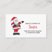 Kerstfeest - Kerstman - Drankje Ticket Informatiekaartje (Voorkant)