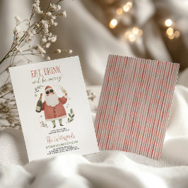Kerstfeest Kerstman Eet Drink Wees Vrolijk Kaart