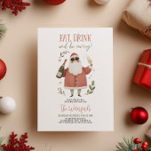 Kerstfeest Kerstman Eet Drink Wees Vrolijk Kaart
