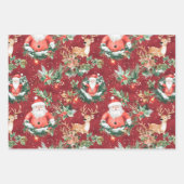 Kerstfeest Kerstman en rendier Inpakpapier Vel (Voorkant 2)