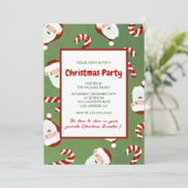 Kerstfeest  Kerstman Gerstsuiker Kaart (Staand voorkant)