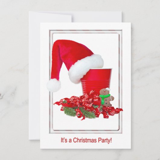 Kerstfeest Kerstman hoed op beker Kaart (Voorkant)