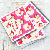 Kerstfeest Kerstman Pink Servet
