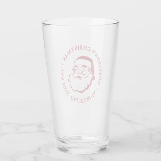 Kerstfeest Kerstman Pint Glas (Achterkant)