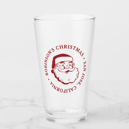 Kerstfeest Kerstman Pint Glas (Voorkant)