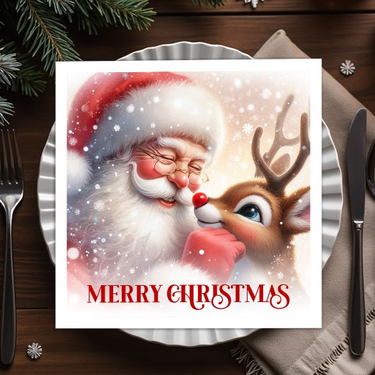 Kerstfeest Kerstman Rudolph Kerstfeest servetten