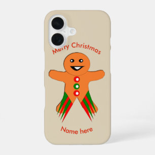 Kerstfeest Kerstmannetje Van Gemberkoek iPhone 16 Hoesje