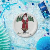 "Kerstfeest" kerstmis en witte duif Papieren Bordje (Feest)