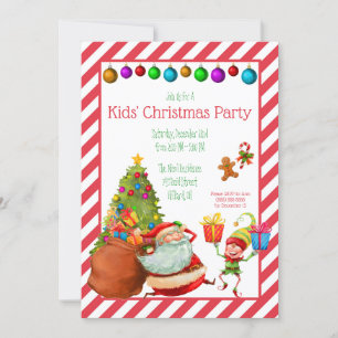 Kerstfeest, Kerstmis, Kerstman, Elf Party, kindere Kaart