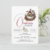 KERSTFEEST KERSTMIS VOGEL HUIS KAART (Staand voorkant)