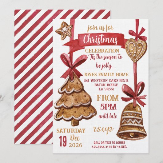 Kerstfeest kerstparty met kerstkrans kaart (Voorkant / Achterkant)
