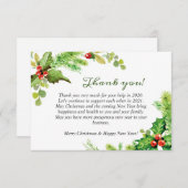 Kerstfeest Kerstvakantie Bedrijfs- Bedankkaart (Voorkant / Achterkant)