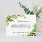 Kerstfeest Kerstvakantie Bedrijfs- Bedankkaart (Staand voorkant)