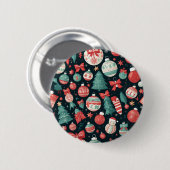 Kerstfeest, kerstvakantie, kerstcadeau voor ronde button 5,7 cm (Voorkant /achterkant)