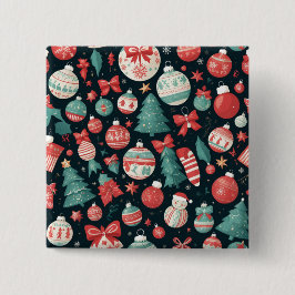 Kerstfeest, kerstvakantie, kerstcadeau voor vierkante button 5,1 cm
