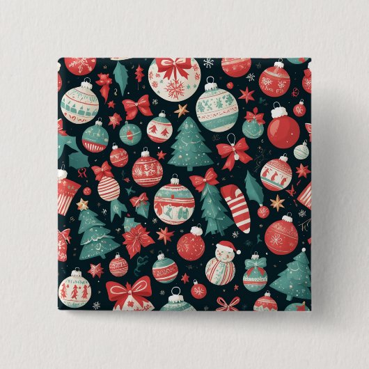 Kerstfeest, kerstvakantie, kerstcadeau voor vierkante button 5,1 cm (Voorkant)