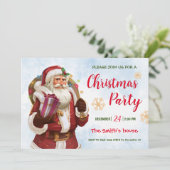 Kerstfeest. Klassieke Kerstman familie Kaart (Staand voorkant)