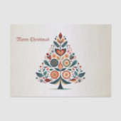 Kerstfeest Kleurrijke boom Scandinavië Folk Art Tissuepapier (Voorkant)