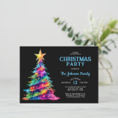 KERSTFEEST Kleurrijke Boom Twinkle Lights Kaart (Staand voorkant)