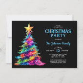 KERSTFEEST Kleurrijke Boom Twinkle Lights Kaart (Voorkant)