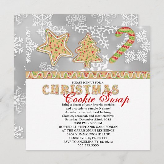 Kerstfeest Koekjesfeestdag Kaart (Voorkant / Achterkant)