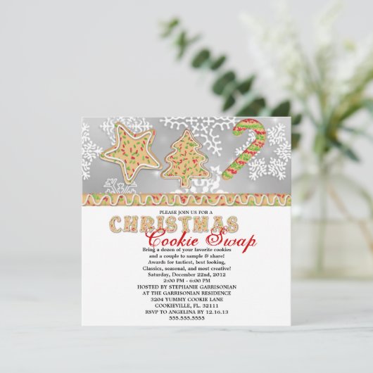 Kerstfeest Koekjesfeestdag Kaart (Staand voorkant)