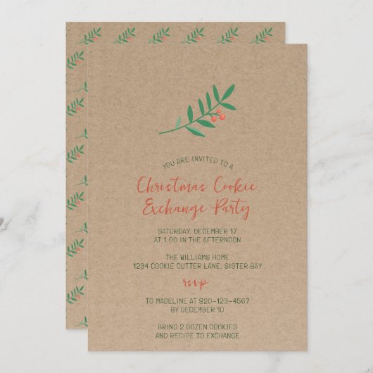 Kerstfeest Koekjesruil Kraft Feest  Kaart (Voorkant / Achterkant)