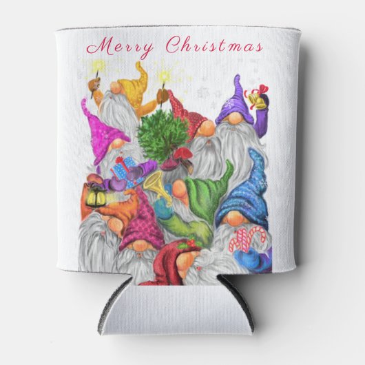 Kerstfeest Koelbox Happy Gnomen Party Blikjeskoeler (Voorkant)