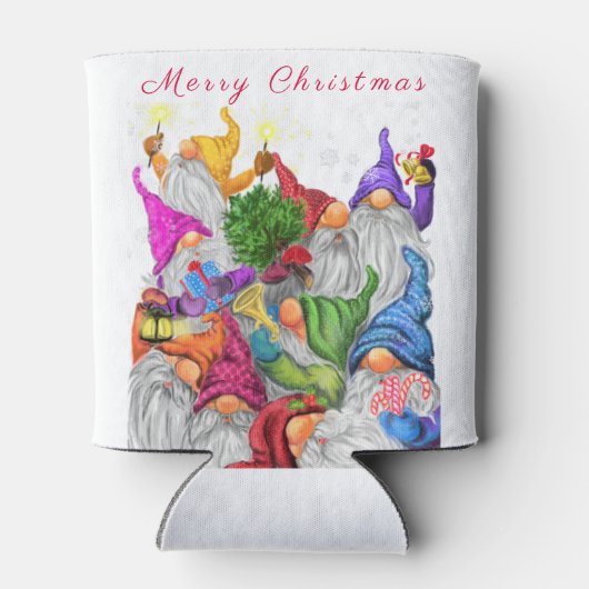Kerstfeest Koelbox Happy Gnomen Party Blikjeskoeler (Achterkant)