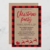 Kerstfeest Kraft Rode Tartan Kaart (Voorkant / Achterkant)