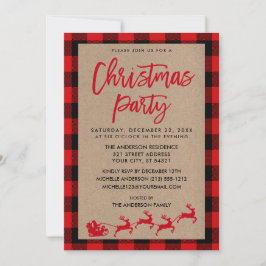 Kerstfeest Kraft Rood Tartan Kaart