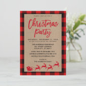 Kerstfeest Kraft Rood Tartan Kaart (Staand voorkant)
