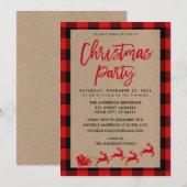 Kerstfeest Kraft Rood Tartan Kaart (Voorkant / Achterkant)