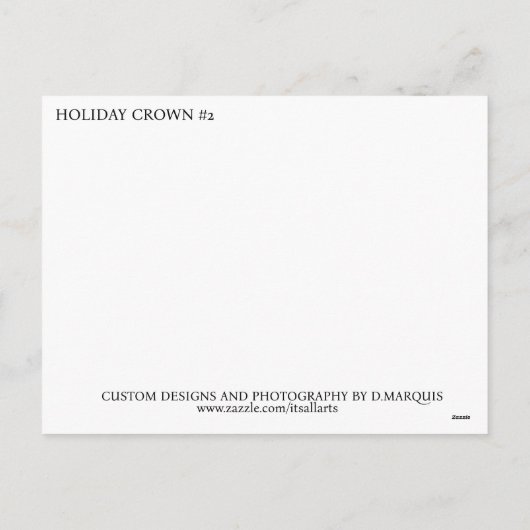 KERSTFEEST KRANS #2 FEESTDAGENKAART (Achterkant)