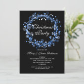 Kerstfeest Krans Blauw Kaart (Staand voorkant)