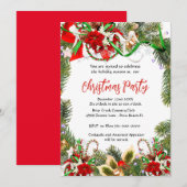 Kerstfeest krans met Poinsettia Kaart (Voorkant / Achterkant)